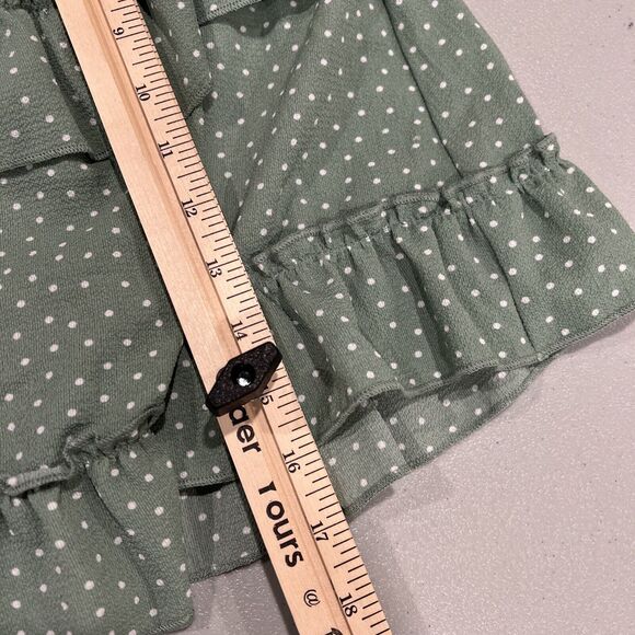 Altered State Skirt Women Large Green Ruffle Polkadot Layered Boho Hippie - Picture 6 of 11